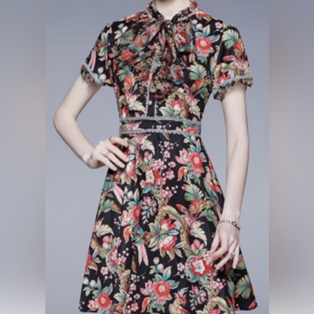 Dalia Macphee Floral Mini Dress
